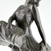 Art Deco sculpture en bronze ballerine