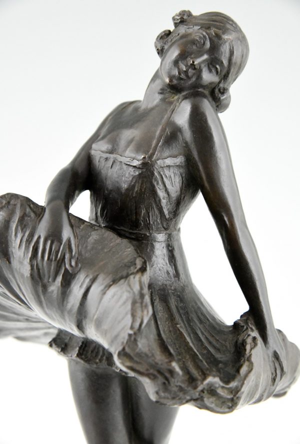 Art Deco bronzen sculptuur ballerina