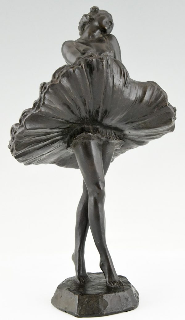 Art Deco Skulptur Bronze Ballerina