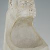 Art Deco stone sculpture with monkey