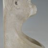 Art Deco stone sculpture with monkey