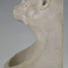 Art Deco stone sculpture with monkey