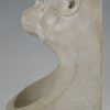 Art Deco sculptuur in steen met aap