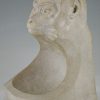 Art Deco stone sculpture with monkey