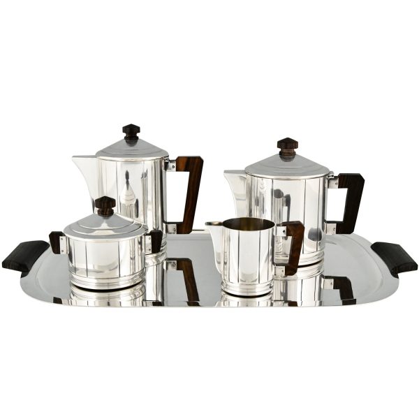 Art Deco service à café & thé argenté 5 pièces