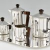 Art Deco verzilverd thee en koffie servies 5 stuks