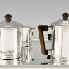 Art Deco verzilverd thee en koffie servies 5 stuks