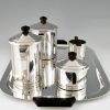 Art Deco verzilverd thee en koffie servies 5 stuks