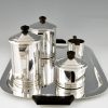 Art Deco Kaffee und Tee set versilbert 5 Stuck