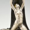Art Deco bronze sculpture nude with drape