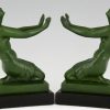 Art Deco bookends with kneeling nudes