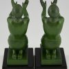 Art Deco bookends with kneeling nudes