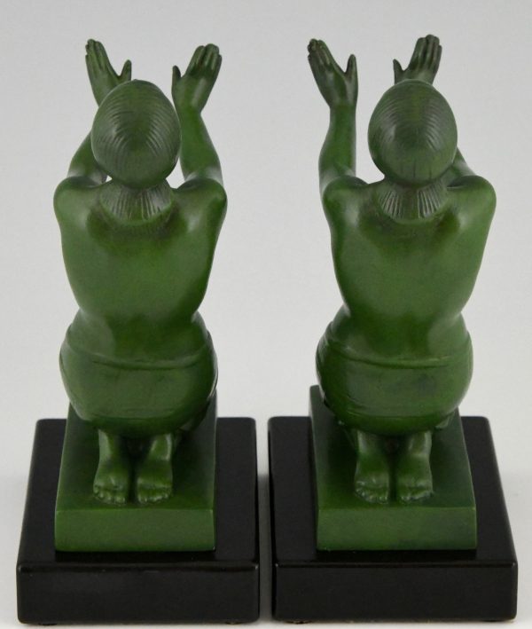 Art Deco bookends with kneeling nudes