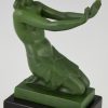 Art Deco bookends with kneeling nudes