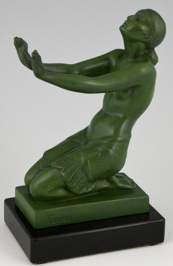 Art Deco bookends with kneeling nudes