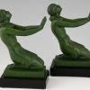 Art Deco bookends with kneeling nudes