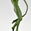 Tourbillon Art Deco sculpture nude dancer with swirling ribbon