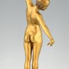 Art Deco bronzen sculptuur danseres met zwaard