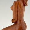 Kubistische Holz Skulptur Frauenakt