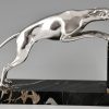 Art Deco silvered bronze greyhound bookends