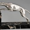 Art Deco silvered bronze greyhound bookends