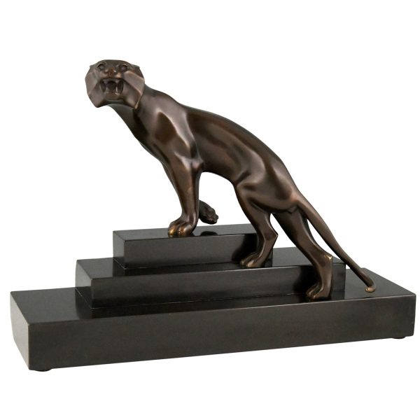 Art Deco bronzen sculptuur panter