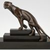 Art Deco bronze sculpture of a panther