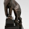 Art Deco bronze sculpture of a panther