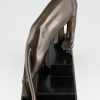 Art Deco bronze sculpture of a panther