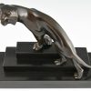 Art Deco bronze sculpture of a panther