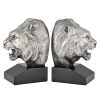 Art Deco bronze lion bookends