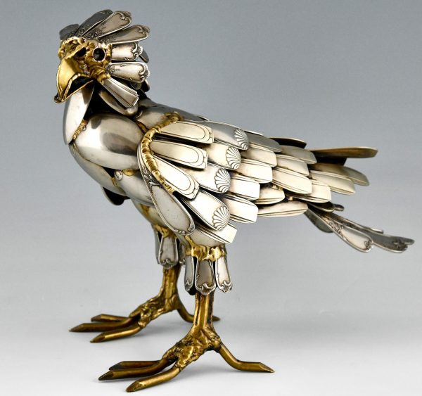 Mid Century cutlery sculpture of an eagle