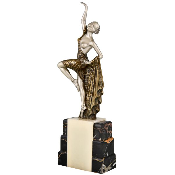 Art Deco bronze sculpture of a dancer