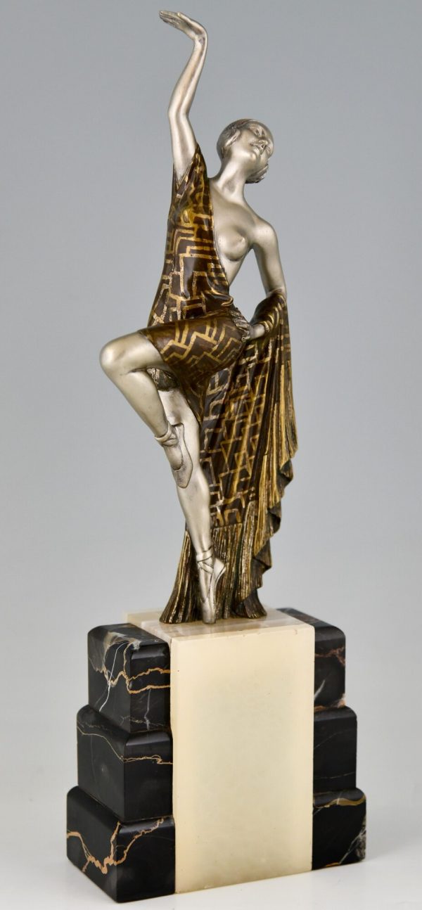 Art Deco bronze sculpture of a dancer