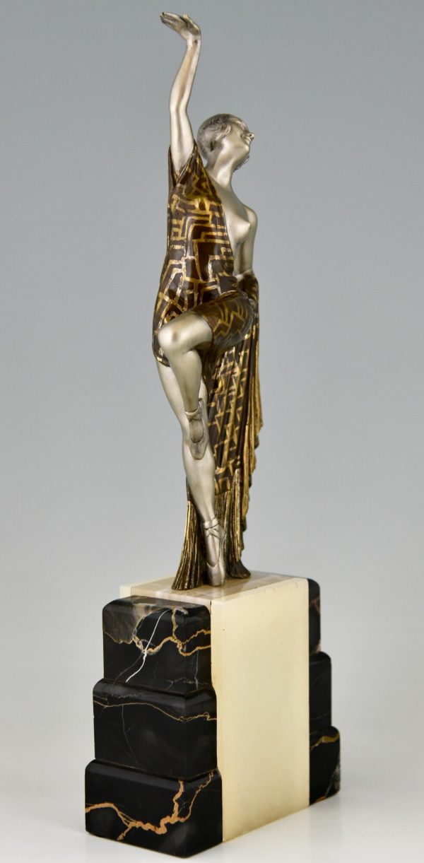 Art Deco sculpture en bronze danseuse