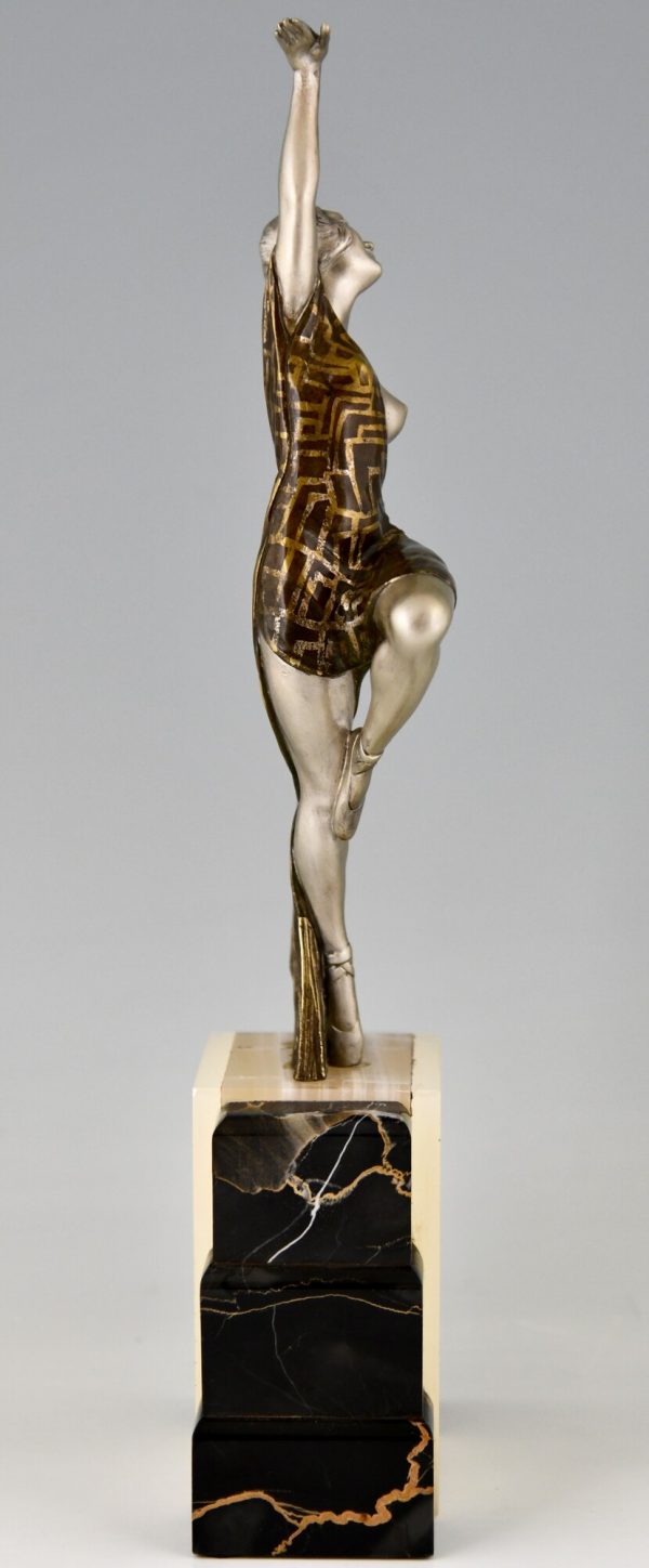 Art Deco bronze sculpture of a dancer