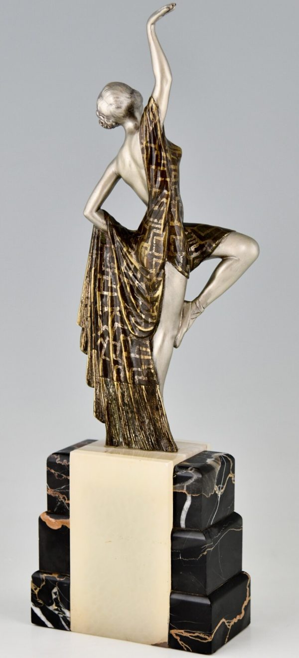 Art Deco Skulptur Bronze Tänzerin