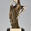 Art Deco sculpture en bronze danseuse