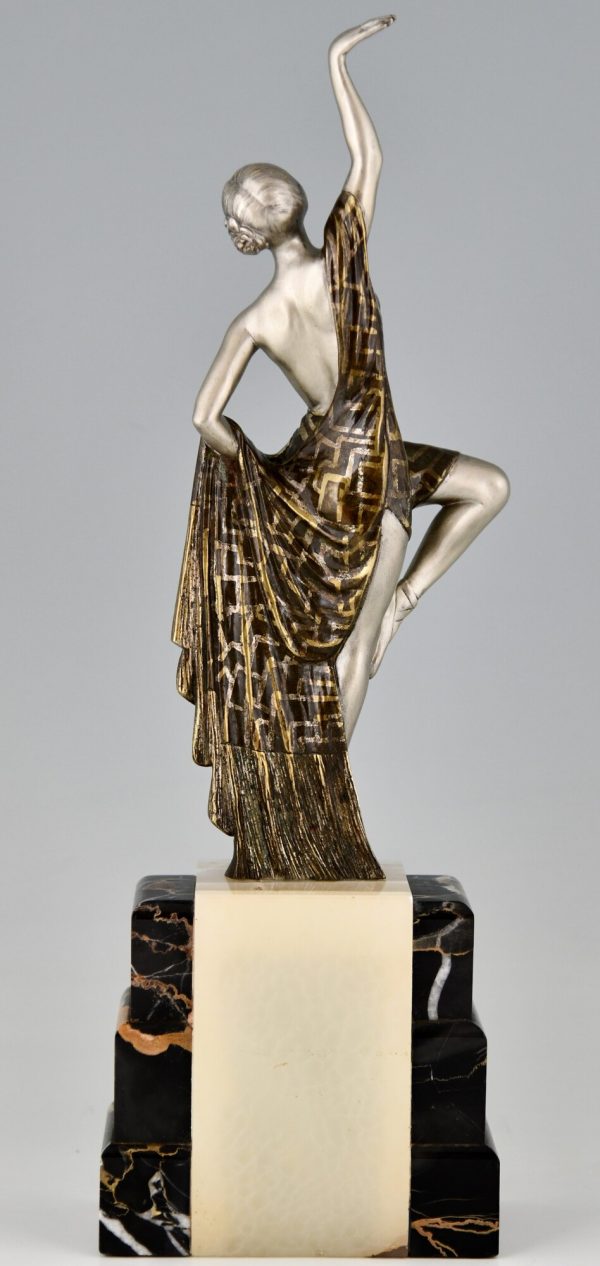 Art Deco bronze sculpture of a dancer