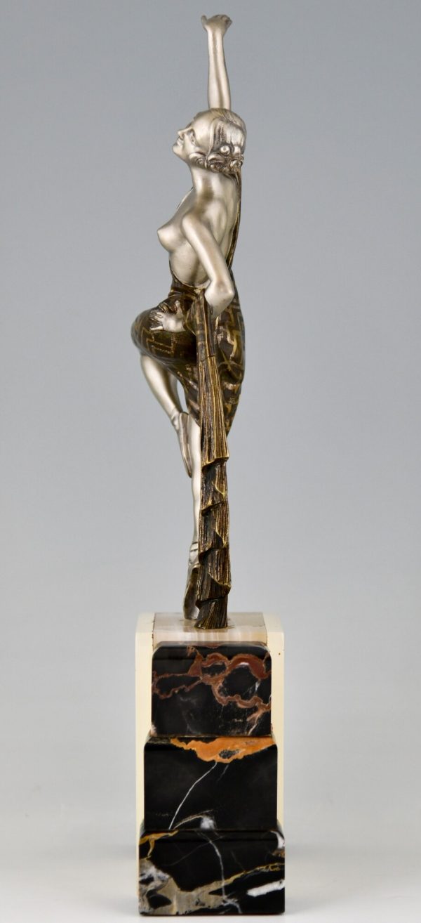 Art Deco Skulptur Bronze Tänzerin