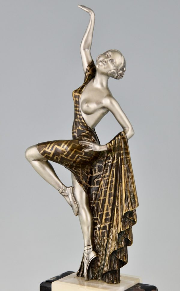 Art Deco bronze sculpture of a dancer