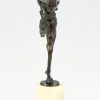 Art Nouveau bronze sculpture satyr and nude