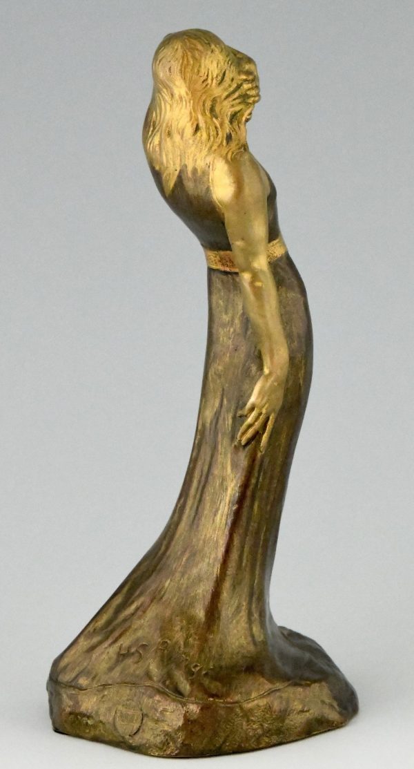 Art Nouveau sculpture bronze Sarah Bernhardt