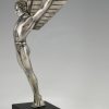 Icarus Art Deco bronze sculpture of a winged athlete