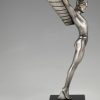 Icarus Art Deco bronze sculpture of a winged athlete