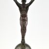 Icarus Art Deco sculpture of a winged athlete
