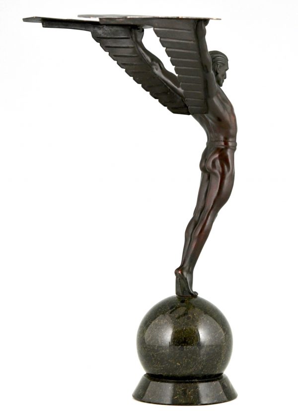 Icarus Art Deco sculpture of a winged athlete