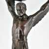Icare Art Deco sculpture homme ailé