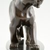 Art Deco bronze sculpture of a panther