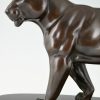 Art Deco bronze sculpture of a panther